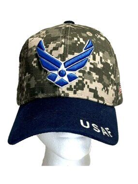 USAF United States Air Force Digital Camo Baseball Cap Hat Adjustable